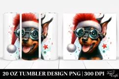 Enthusiastic Doberman Pinscher with Crazy Hair PNG Product Image 1