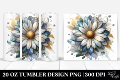 Stained Daisy with Golden Marble | 20 Oz Tumbler Product Image 1
