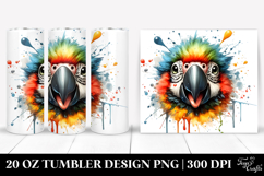 Cute Parrot Portrait, 20 Oz Tumbler Product Image 1