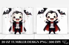 Funny Vampire Clipart, Watercolor 20 Oz Tumbler Product Image 1