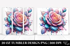 Detailed Vibrant Pastel Glossy Rose Tumbler Product Image 1
