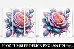 Detailed Vibrant Pastel Glossy Rose Tumbler Product Image 1