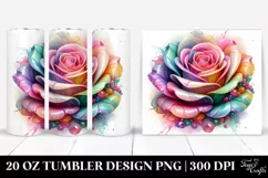 Detailed Vibrant Pastel Glossy Rose Tumbler Product Image 1