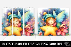 Whimsical Fairy Napping on Star on 20 oz Tumbler Product Image 1