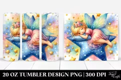 Whimsical Fairy Napping on Star on 20 oz Tumbler Product Image 1