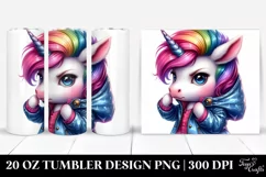 Baby Unicorn Posing with Cool Haircut, Transparent 20 Oz Product Image 1