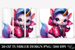 Baby Unicorn Posing with Cool Haircut, Transparent 20 Oz Product Image 1