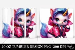 Baby Unicorn Posing with Cool Haircut, Transparent 20 Oz Product Image 1