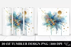 20 Oz Tumbler Sublimation | Colorful Blueis Watercolor Product Image 1