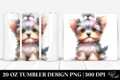 Cute Yorkipoo with Cool Hair, Transparent 20 Oz Tumbler Product Image 1