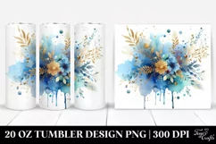 20 Oz Tumbler Sublimation | Colorful Blueis Watercolor Product Image 1