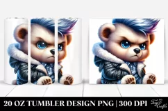 Baby Bear with Cool Hair PNG Product Image 1