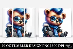 Baby Bear with Cool Hair PNG Product Image 1