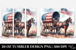 Watercolor Vintage Rusted Horse Wagon | 20 oz Tumbler Product Image 1