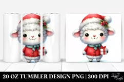 Winter Lamb with Santa Hat, High-Res PNG Product Image 1