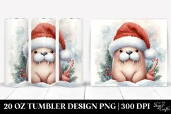 Baby Walrus with Christmas Tree, Clipart 20 Oz Tumbler Product Image 1