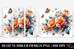 Colorful Orange Roses, Transparent 20 Oz Tumbler Product Image 1