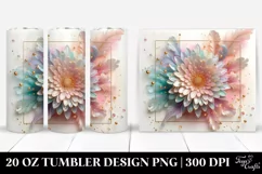 Abstract Gerbera Watercolor Splash 20 Oz Tumbler Product Image 1