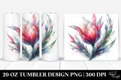 Abstract Tulip Watercolor. 20 oz Tumbler Design Product Image 1