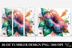 Glossy Hibiscus on 20 oz Tumbler Product Image 1