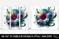 Abstract Petunia, Watercolor | 20 Oz Tumbler Product Image 1