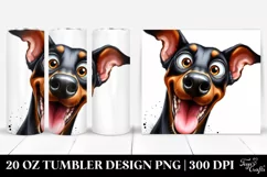 Crazy Watercolor Doberman Pinscher | 20 Oz Tumbler Product Image 1