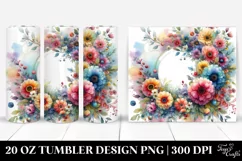 Colorful Floral Frame with Daisy 20 Oz Tumbler Product Image 1