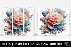 Glossy Carnation Clipart, Transparent 20 Oz Tumbler Product Image 1