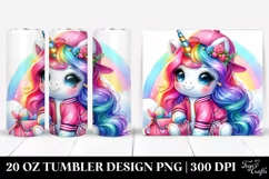 Vibrant Cute Unicorn Dressed | 20 oz Tumbler Product Image 1