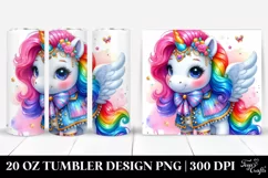 Vibrant Cute Unicorn Dressed | 20 oz Tumbler Product Image 1