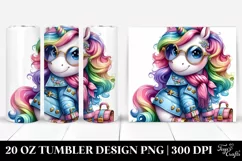 Vibrant Cute Unicorn Dressed | 20 oz Tumbler Product Image 1
