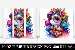 Vibrant Cute Unicorn Dressed | 20 oz Tumbler Product Image 1
