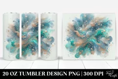 Cyan Watercolor Background | 20 oz Tumbler Product Image 1