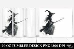 Washed Watercolor Vintage Witch | 20 oz Tumbler Product Image 1