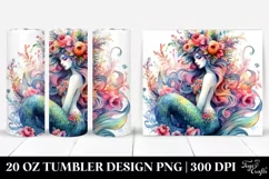 Vibrant Mermaid Floral Wreath | 20 oz Tumbler Product Image 1