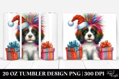 Crazy Hair English Springer Spaniel with Santa Hat PNG Product Image 1