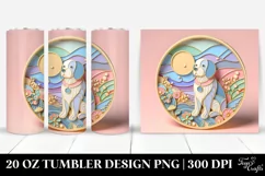 Colorful Dog in Simple Scene 20 Oz Tumbler Product Image 1