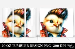 Watercolor Baby Chicken, Model Pose 20 oz Tumbler Product Image 1