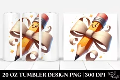 Cartoon Halloween Pencil Bow | 20 oz Tumbler Product Image 1