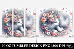Pastel Cat Tumbling With Spring Petals | 20 Oz Tumbler Product Image 1