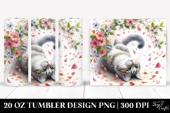 Pastel Cat Tumbling With Spring Petals | 20 Oz Tumbler Product Image 1