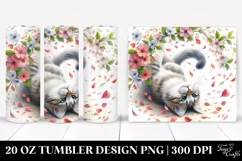 Pastel Cat Tumbling With Spring Petals | 20 Oz Tumbler Product Image 1
