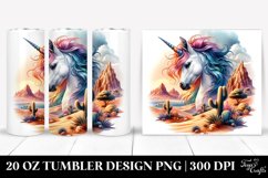 Colorful Unicorn Desert Scene. 20 oz Tumbler Design Product Image 1