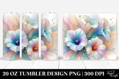 Abstract Morning Glory Watercolor, Transparent 20 Oz Product Image 1