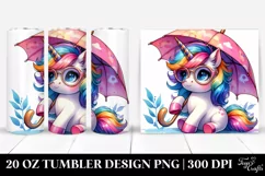 Watercolor Baby Unicorn, Playing Modestly 20 oz Tumbler Product Image 1