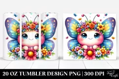 Vibrant Butterfly on Flower 20 Oz Tumbler Product Image 1