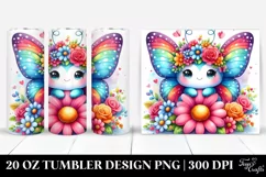 Vibrant Butterfly on Flower 20 Oz Tumbler Product Image 1