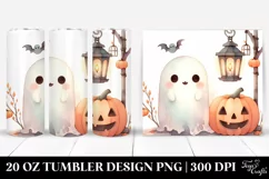 Cute Ghost with Lantern Watercolor | 20 oz Tumbler Product Image 1