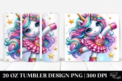 Vibrant Dancing Unicorn Watercolor | 20 oz Tumbler Product Image 1