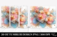 Shiny Begonia Watercolor Clipart 20 Oz Tumbler Product Image 1